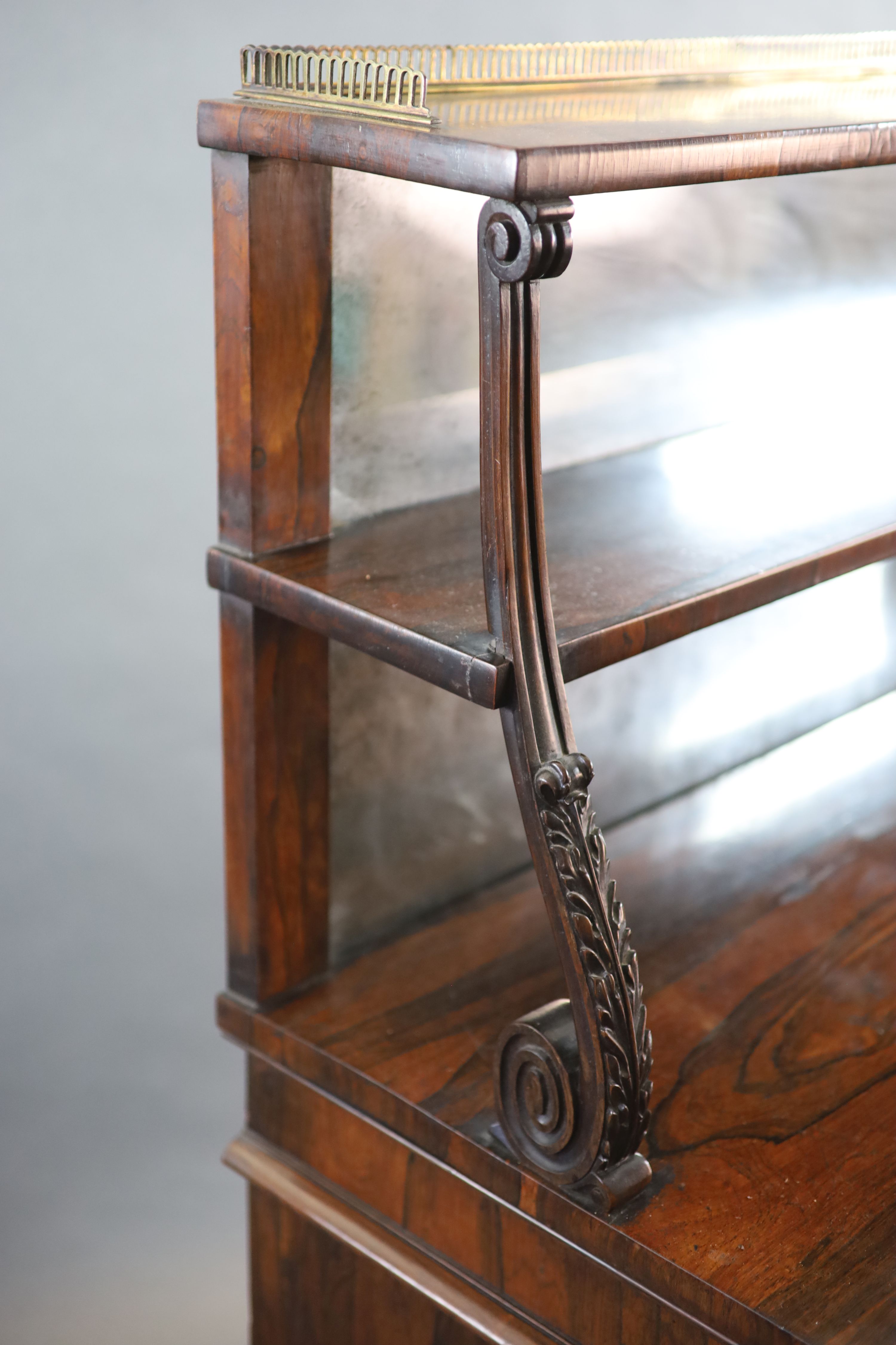 A Regency rosewood chiffonier, W.118cm D.59cm H.149cm